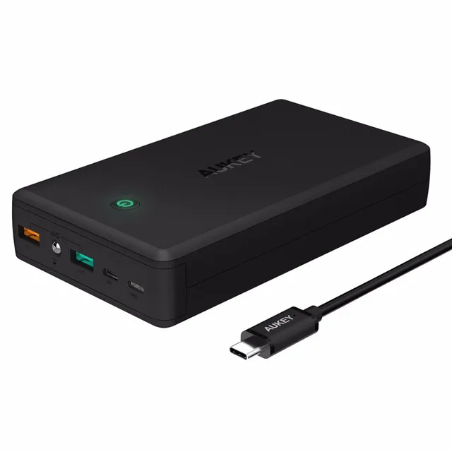 AUKEY 30000mAh Power Bank Quick Charge 3.0 USB Powerbank for Lightning &  Micro-USB Input External Battery for iPhone Xiaomi etc - AliExpress