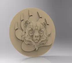 3D STL модель для ЧПУ гравер Вырезка машины рельеф ArtCAM Aspire "медведь амулет" (es)