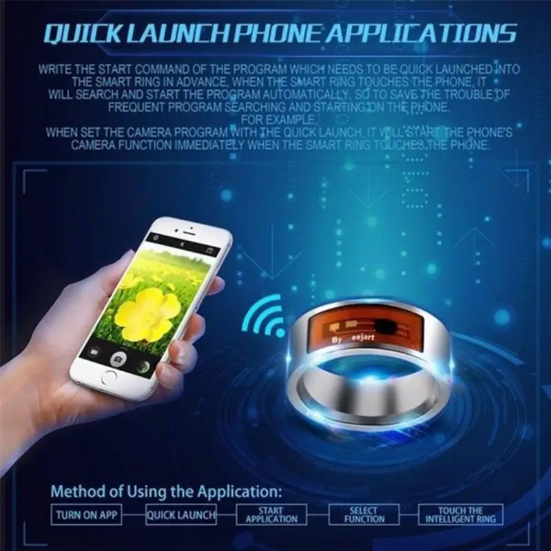 1 шт. умные кольца NFC многофункциональное водонепроницаемое умное кольцо для ношения на пальце, цифровое кольцо для Smart fitnes, аксессуары, новинка#06
