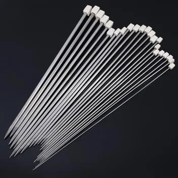 

22Pcs 11Sizes Stainless Steel Single Pointed Knitting Needles DIY Weaving Knit Needlework Sewing Tool Sets