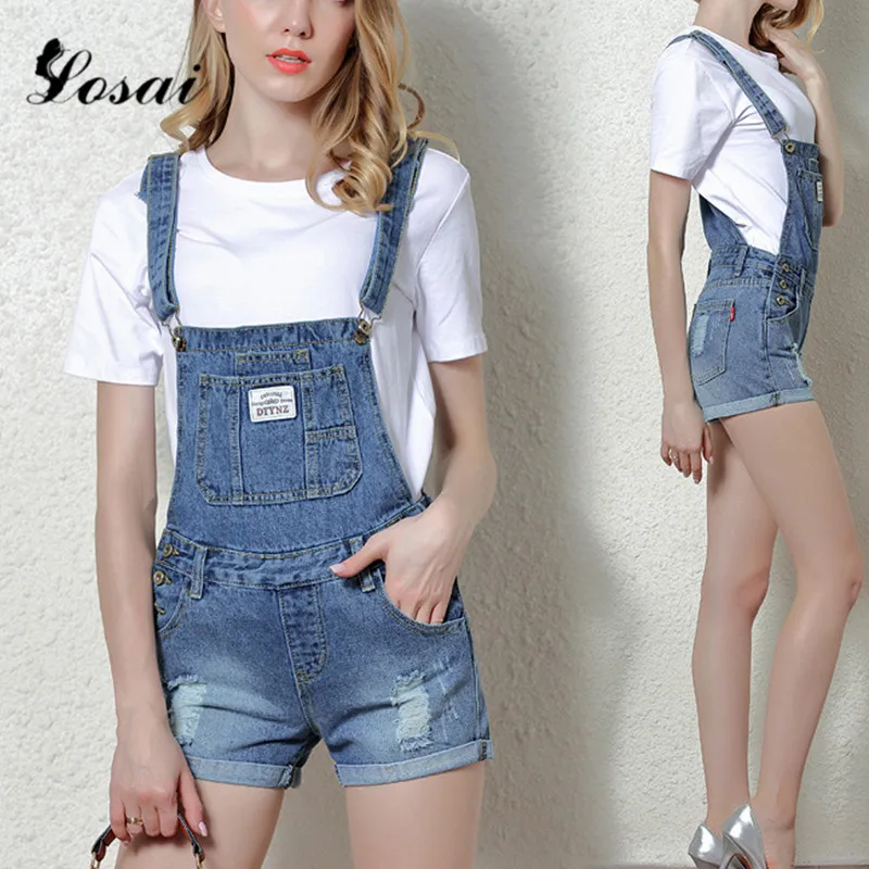Women Denim Overalls Ripped Stretch Playsuit Dungarees High Waist Jumpsuit Girls Short Jeans Pencil Shorts Rompers Jumpsuits Rompers Aliexpress