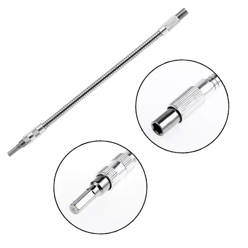 300mm Flexible Shaft Bits Extension Screwdriver Drill Bit Holder Wide Angle Socket Driver Adapter Hex Drill Bit Holder Connector