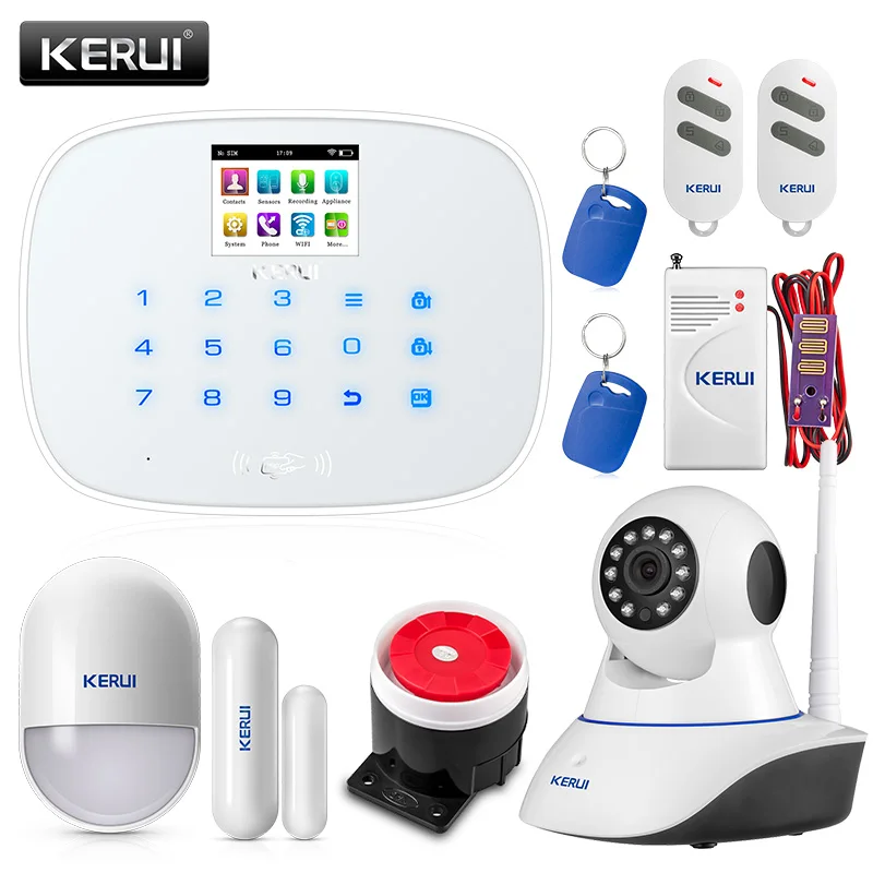 KERUI W193 3g WiFi PSTN GSM домашняя охранная сигнализация костюмы 80 дБ ЖК 2,4 дюймов TFT цветной экран Alarma Каса - Цвет: kit 3