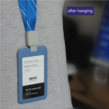

Retractabl Lanyard Pull Buckle with Simple Plastic ID Card Holders,PP Material Card Holders with Badge Reel for Business XP07