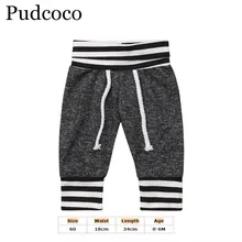 Pudcoco Фирменная Новинка для малышей Штаны для маленьких девочек и мальчиков Повседневное штаны в полоску, леггинсы В Полоску Хлопок