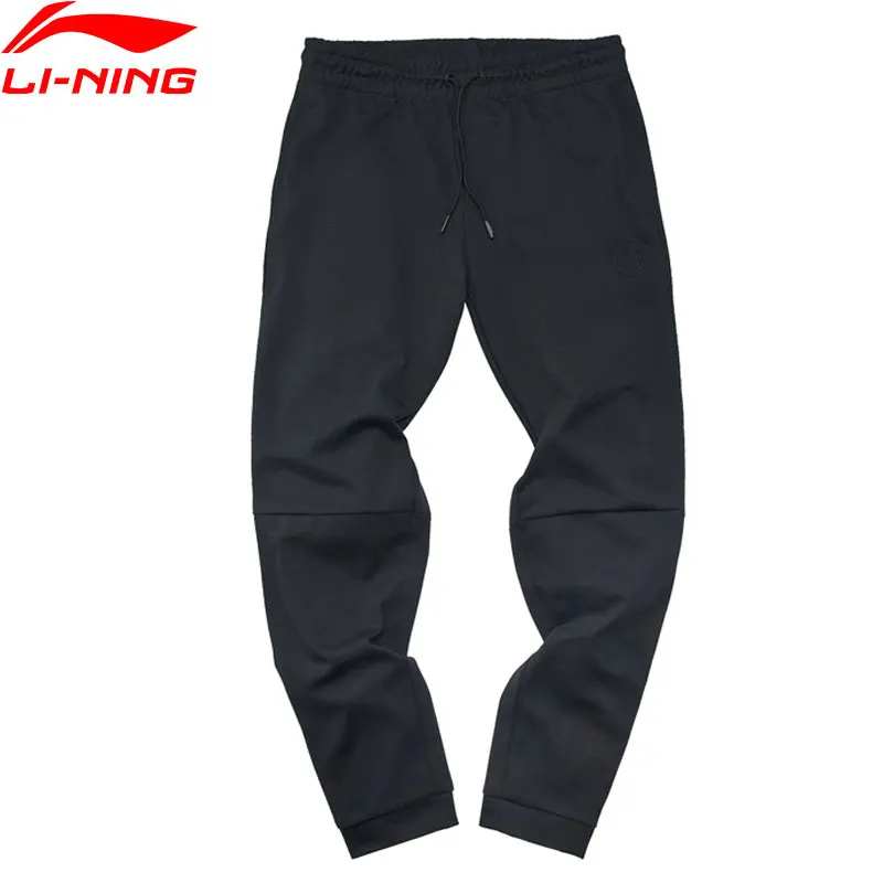 Li-Ning мужские брюки серии Wade, 72% хлопок, 28% полиэстер, 3D подклад, удобные спортивные брюки с завязками, AKLP231 MKY492