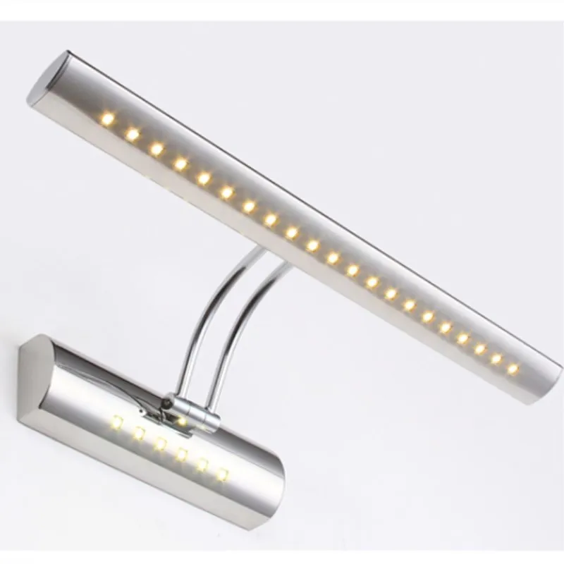 

Wall Light with Stainless steel Swing arm in Bathroom Modern LED Mirror Light with switch Over Picture Lighting Fixtures Flip