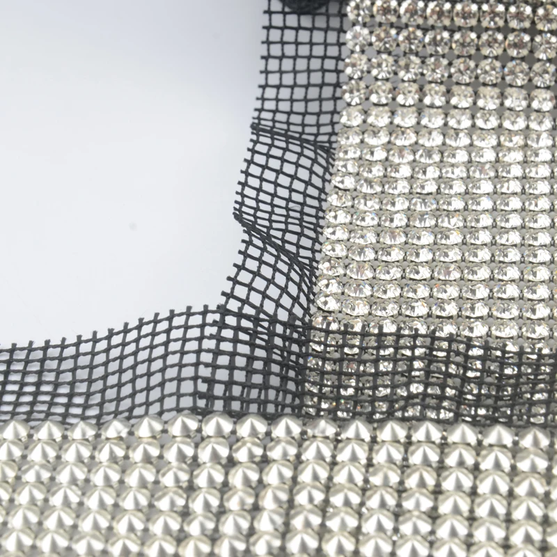 DHL free shippment! SS20 24 rows clear Crystal rhinestone mesh trimming
