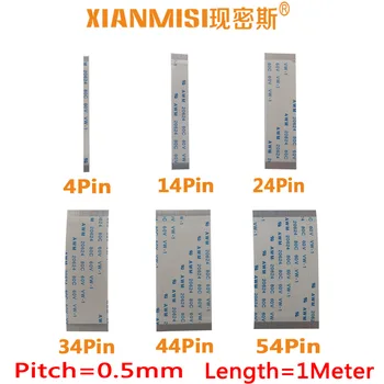 

FFC FPC Flat Flex Ribbon Cable 4Pin 14Pin 24Pin 34Pin 44Pin 54Pin Same Side 0.5mm Pitch AWM VW-1 20798 60V Length 1Meter 5PCS