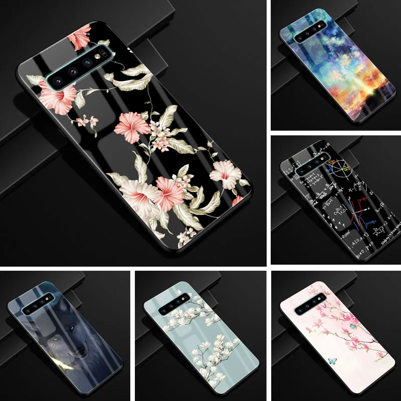 

G For Samsung S10 Case Glass Tempered Hard Back Cover For Samsung Galaxy S10 Case Soft Frame Case For Galaxy S10 S 10 10S Para