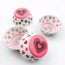100 шт./лот Красочные Любовь кексов форма для порционной выпечки кекса бумажная корзинка для пирожного формочка, Инструменты для декорирования