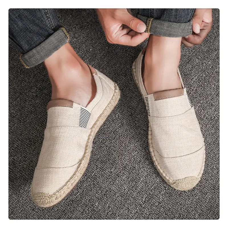 Mens Shoes Casual Male Breathable Canvas Shoes Men Chinese Fashion Soft Slip On Espadrilles For Men Loafers