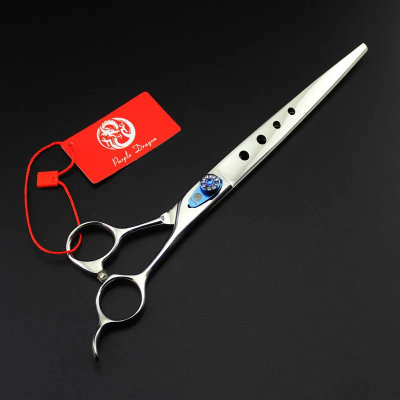 

Purple Dragon 8 inch Professional Pet Scissors Cutting Scissors Dog Straight Shears Sharp Edge Dog Grooming Scissors With Case