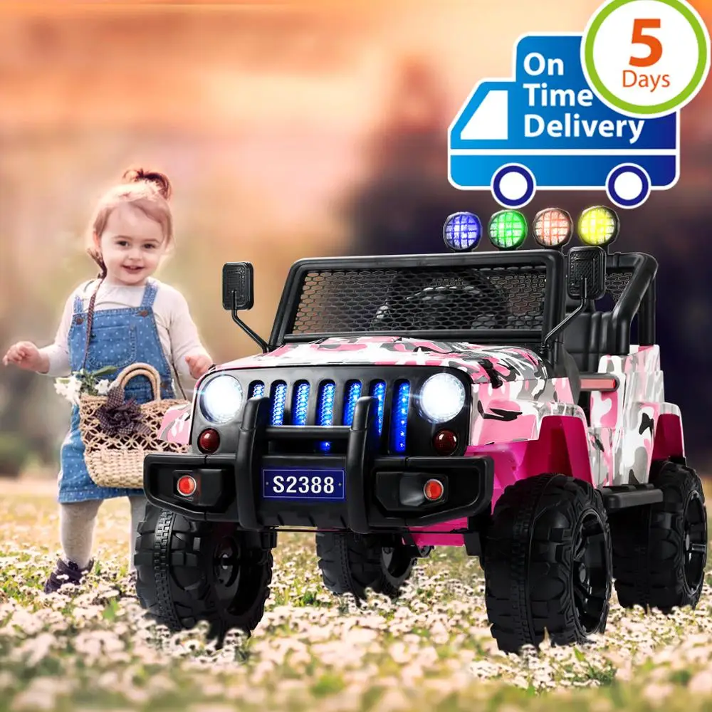 

Uenjoy Electric Kids Ride On Cars 12V Battery Power Vehicles W/Wheels Suspension, Remote Control, Music& Story Playing,Camo Pink