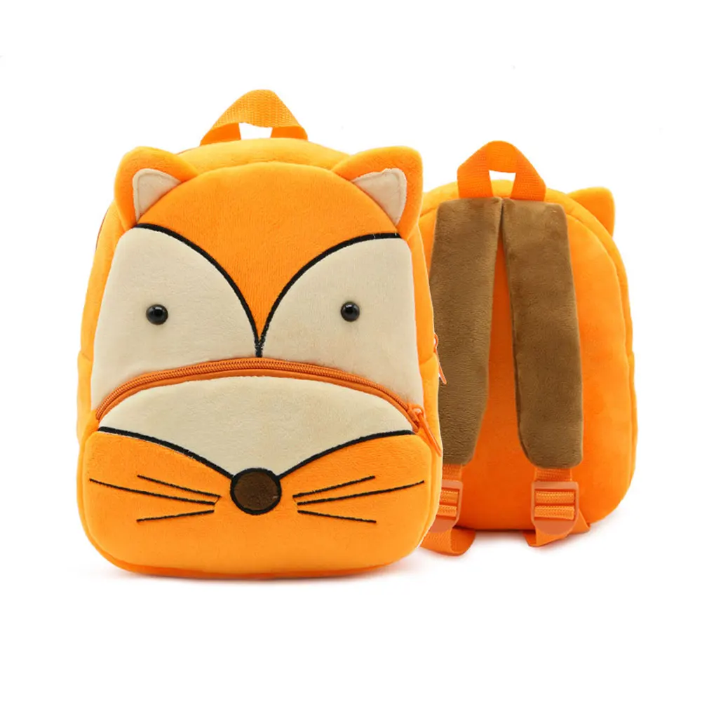 Модный детский мини-рюкзак с изображением животных для маленьких мальчиков, повседневный плюшевый школьный рюкзак для детского сада, сумка на плечо