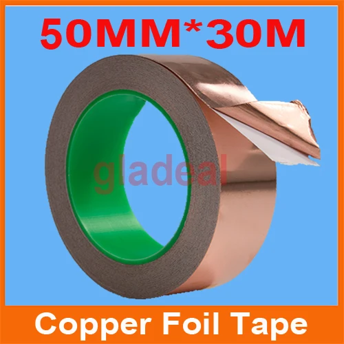 

50MM*30M*0.06mm Industry Adhesive Electric Conduction Copper Foil Tape EMI Shielding Barrier Cellphone LCD Computer Repair