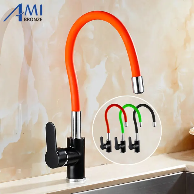 Special Offers Colorful Kitchen Faucet Pull Up & Down Spring Flexible 360 Degree Rotate Kitchen Sink Mixer Tap Chrome Faucet 9015C