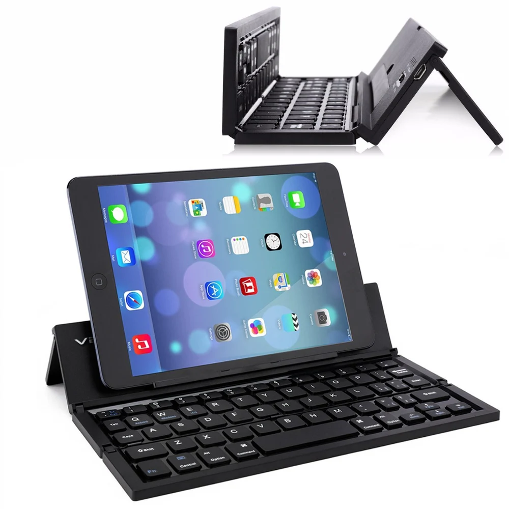 Vensmile Foldable Mini Bluetooth keyboard porbable with Stand Ultra