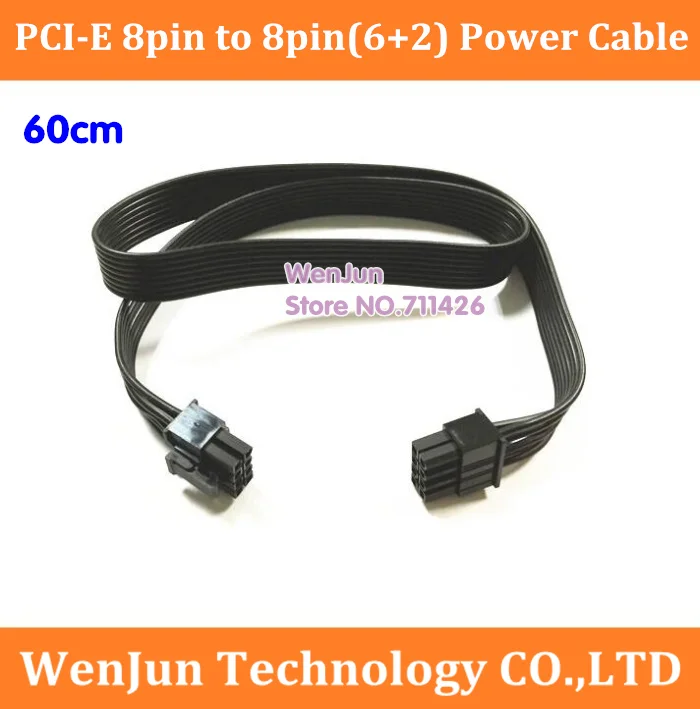 

DHL /EMS Free Shipping 60CM PCI-E PCI Express 8 Pin to Magic Port 8Pin(2+6) Power Cable 8-pin Male to Male video card Cable