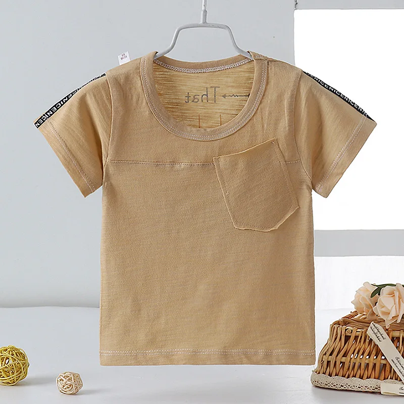 

2019 New Summer Bamboo Cotton Children's T-shirt Tops baby Boys and Girls Short-sleeved Shirt Kids Clothes