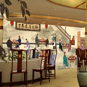 

custom wall mural 3D Ancient Chinese classical mural Hot pot COFFEE house hotel art bedroom living room mural walpaper