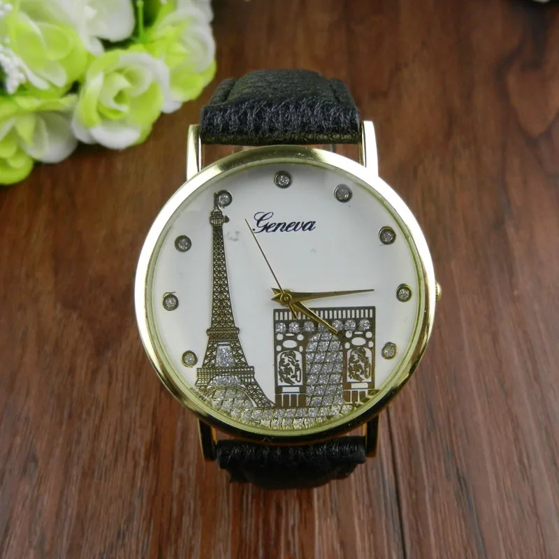 Женские часы Relojes Mujer 2018 наручные с рисунком Эйфелевой башни женские кожаные