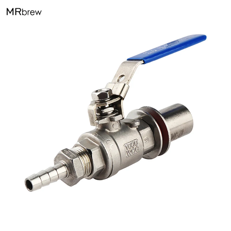 Stainless Steel 304 Weldless Compact Kettle Ball Valve 1/2" Barb Pipe Home brewing High Quality