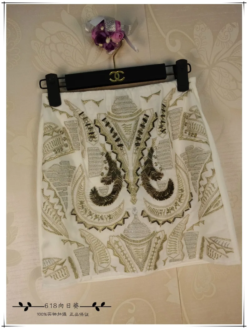 Cakucool, Женская винтажная мини-юбка с блестками, вышитая бисером, облегающая юбка, черная, белая, блестящая, Геометрическая, ампир, облегающая летняя юбка
