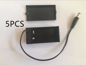 

5PCS 1 Pack 6F22 Battery Case 9V Battery Holder with shell with switch with DC 2.1*5.5mm