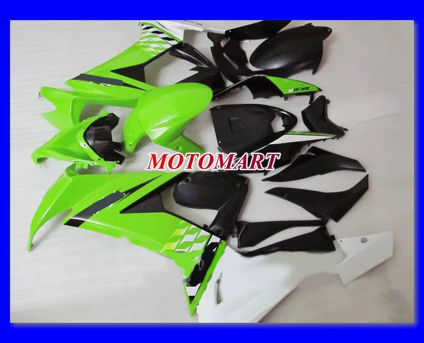

Motorcycle Fairing kit for KAWASAKI Ninja ZX10R 2008 2009 ZX10R 08 09 Green white black ABS Fairings set+7 gifts SK07