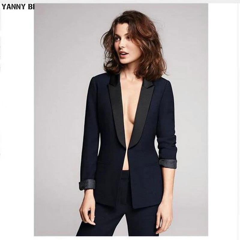 Neue Frauen Hose Anz ge Mode Schlanke Damen Business B ro OL Navy Jacke 