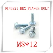 50 UNIDS M8 * 12 Pernos Hexagonales DIN6921 Brida De Acero Al Carbono Con El Cinc