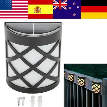 

4pcs Waterproof Solar Power LED Light Wall-mounted Lamp for Garden Path Courtyard Fence