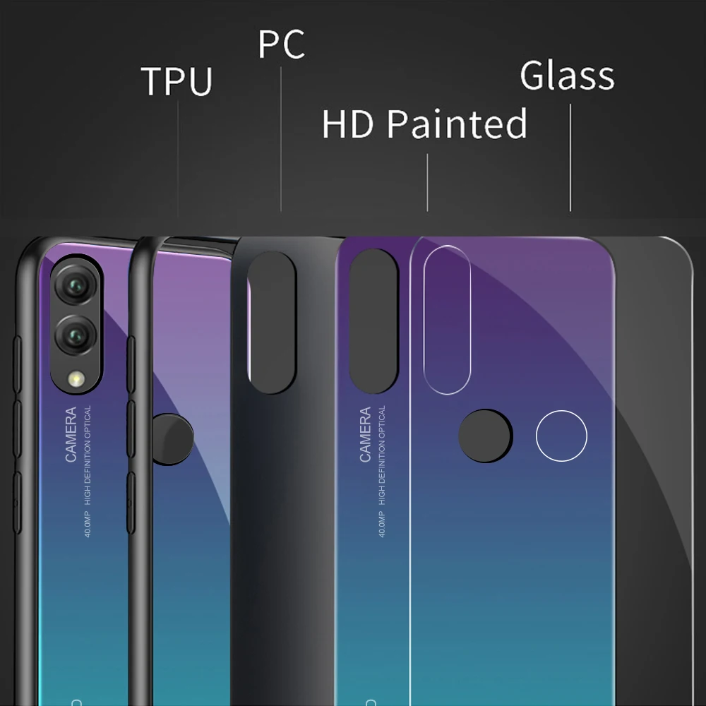 Градиентный чехол из закаленного стекла для huawei honor 8x8 lite light 8x max 8 x xmax защитный