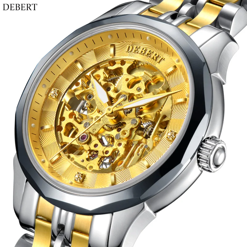 DEBERT watch automatic mechanical movement tungsten steel case men's