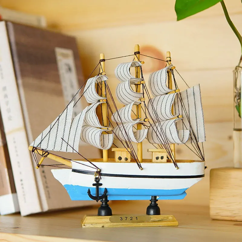 

Wooden sailing model, DIY home micro landscape decoration, wooden crafts