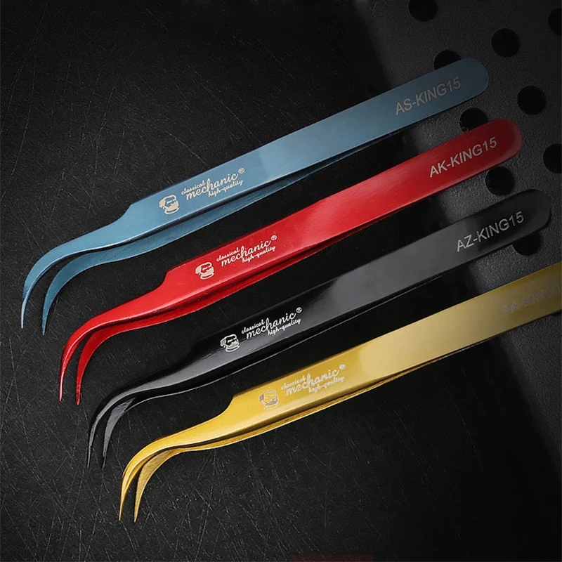

Stainless Steel Electronic Tweezers Straight Curved Precision Tweezer Pinzas Forceps Phone Repair Hand Tools