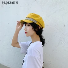 Модная летняя и осенняя Женская кепка на плоской подошве в Военном Стиле с кристаллами и бриллиантами, милая шапка для газетчика, хлопковая теплая шапка, женская черная шапка