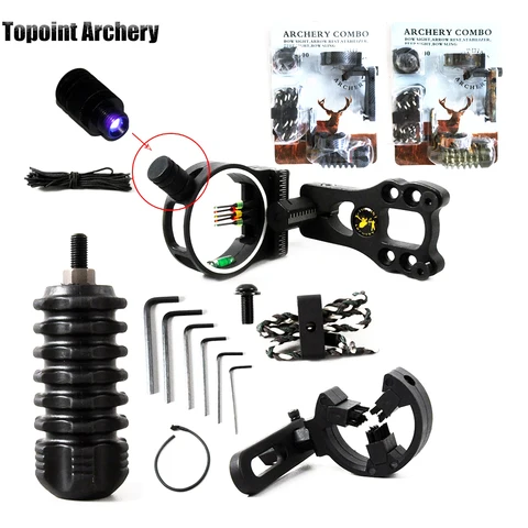 Tiro com Arco Caça Vista Arco Estilhas Resto Seta Estabilizador Peep Composto Kit Acessórios Conjunto 5pin
