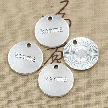 

10pcs Charms Plates Karma 20x20mm Antique Bronze Silver Color Pendants DIYCrafts Making Findings Handmade Tibetan Jewelry