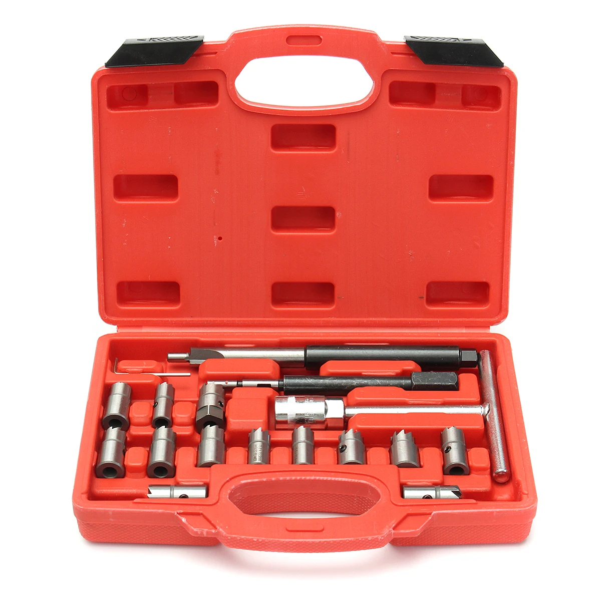 

17Pcs Diessel Injector Seat Cutters Cleaners Centering-Pilot and T-Handle Professional Universal Set Car Auto Repair Tool Set