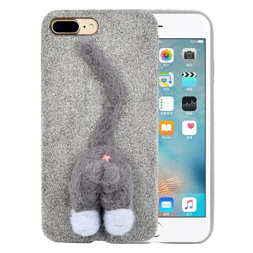 

Ultra-thin Soft Cartoon Fiber Velvet Corgi Case Cover For iphone 8/7 Plus 5.5 inch SP25 Drop shipping