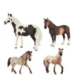 4 цвета лошадь животных модели Фигурки Статуэтки Игрушки для детей моделирование лошадь пони игрушки собрать украсить подарок