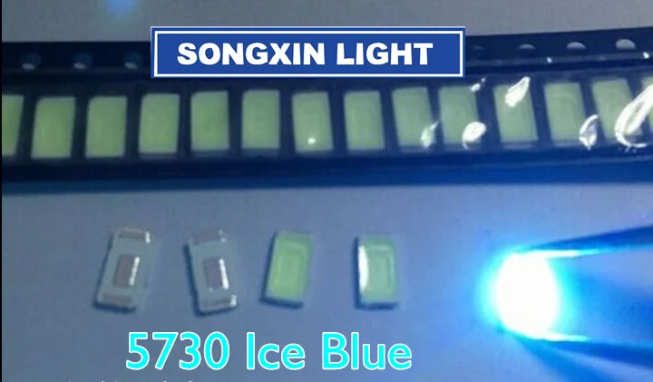 50 шт. XIASONGXIN светильник 5730 диод Ice blue SMD СВЕТОДИОДНЫЙ 5630 светильник светодиод Прямая с фабрики PLCC-2 5730 SMD/SMT синий светодиодный