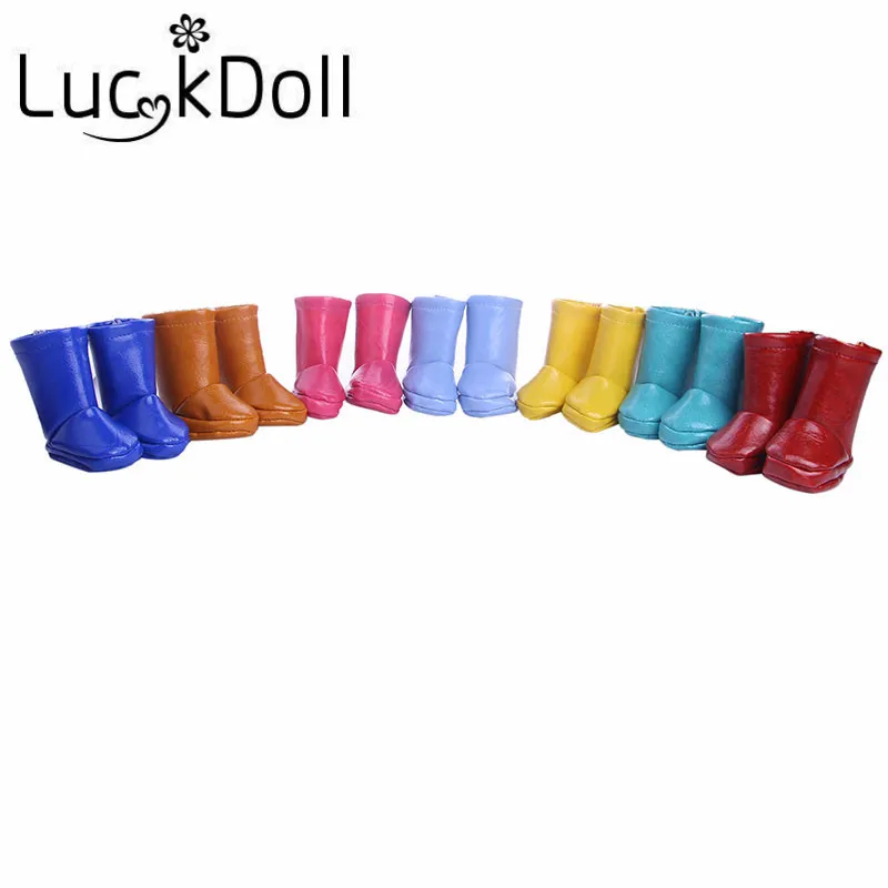 

LUCKDOLL 6Candy Solid Color Boots Fit 18 Inch American 43 CM Baby Doll Clothes Accessories,Girl's Toys,Generation,Birthday Gift