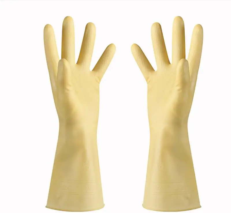 Household Car Washing, Dishes Washing, PVC Waterproof Clean Laundry, Thickening Household Kitchen Rubber Gloves071 - Цвет: Темный хаки