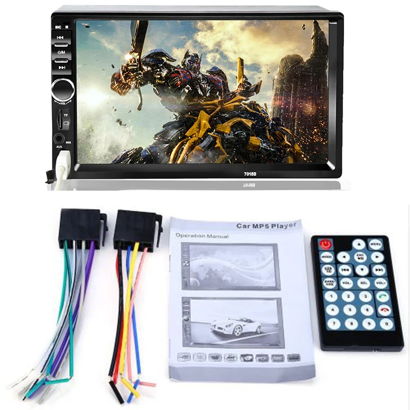 Цена 7018B двойной 2 Din Автомобильный видео плеер 7 дюймов сенсорный экран мультимедийный плеер MP5 плеер USB FM bluetooth Поддержка камеры заднего вида