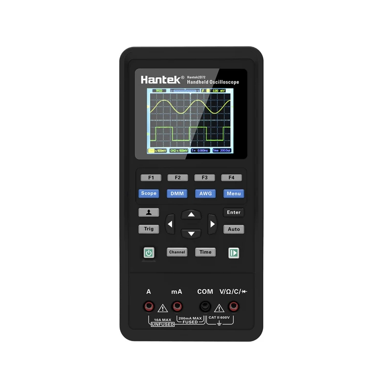 

Hantek 3 in 1 Digital Oscilloscope + Signal Waveform Generator + Multimeter 2D72 2 Channels 70mhz LCD Display Test Meter