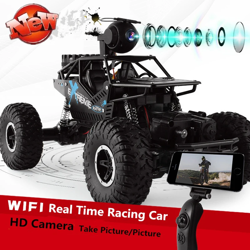 New WIFI FPV APP All Terrain Wireless Control RC Car C009 2.4G 1:16 4WD Adjust Camera Remote Control Alloy Climbing Car Model