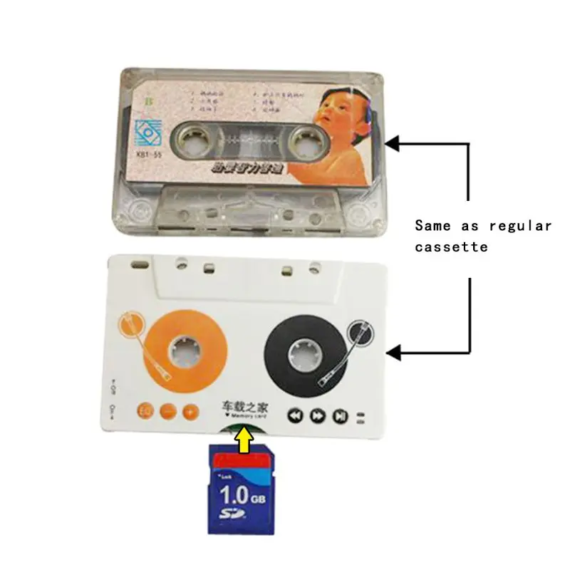 1 комплект Портативный ретро автомобильный кассета SD MMC MP3 магнитофон адаптер Комплект с пультом дистанционного управления стерео аудио кассетный плеер